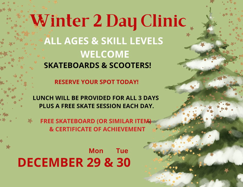 TWO DAY WINTER CLINIC AT MODERN SKATE PARK (2025)