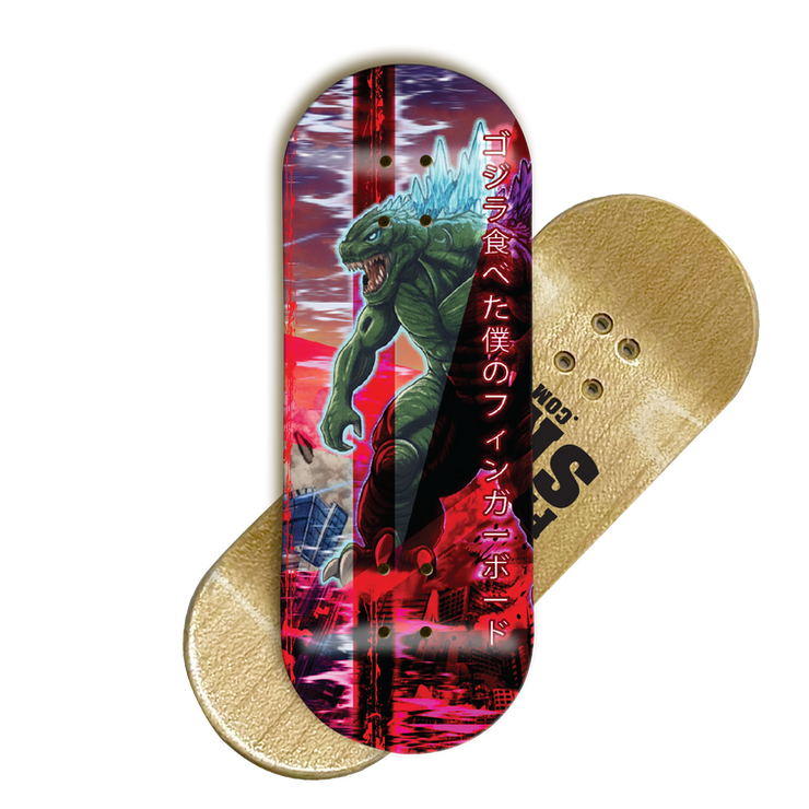 FINGERSK8 GODZILLA ATE MY FINGERBOARD DECK