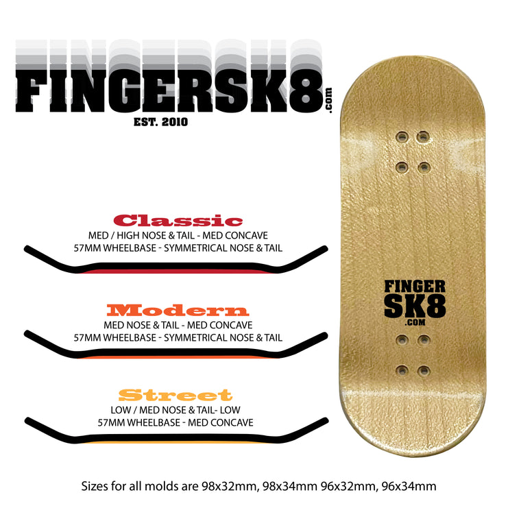 FINGERSK8 GODZILLA ATE MY FINGERBOARD DECK
