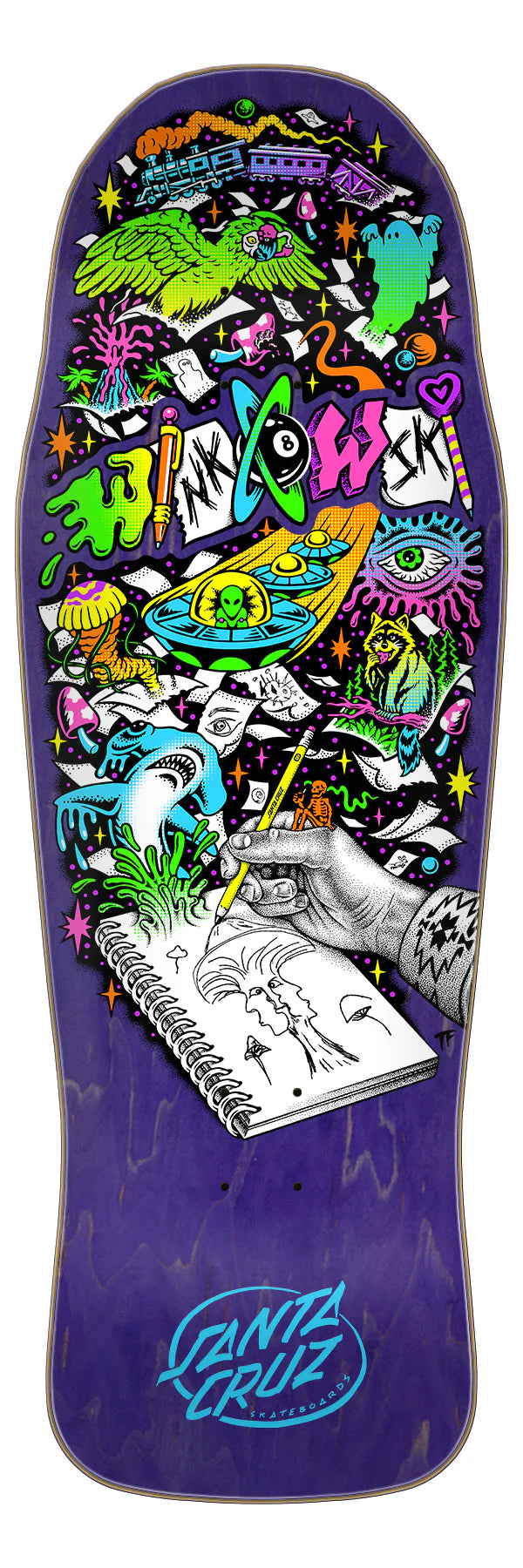 SANTA CRUZ SKETCHBOOK SHAPED SKATEBOARD DECK