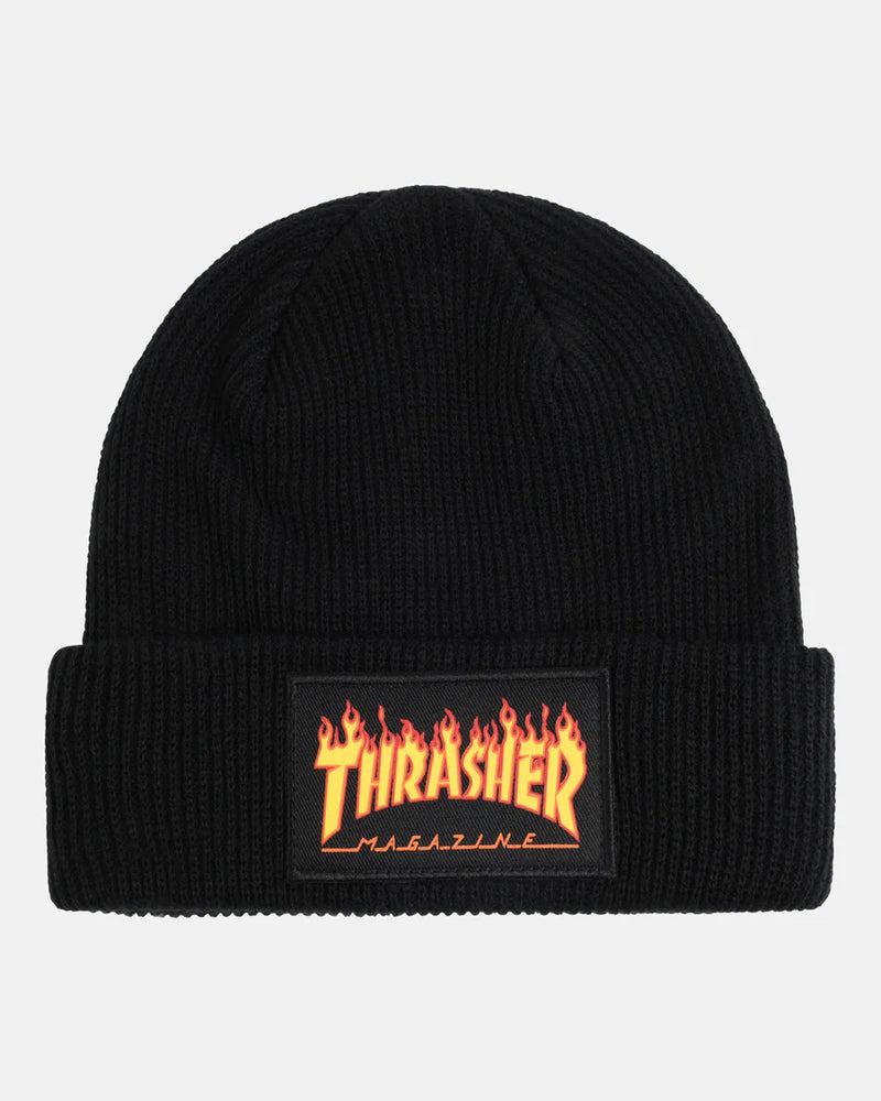 THRASHER FLAME PATCH BEANIE