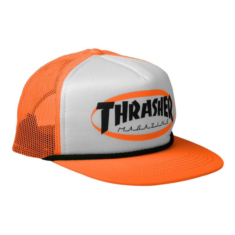 THRASHER ELLIPSE MAG LOGO TRUCKER ROPE HAT