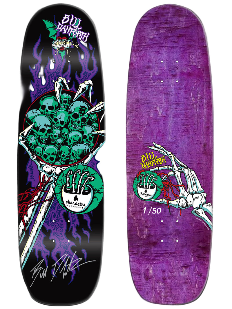 CHARACTER X BILL DANFORTH CIRCLE OF SKULLS SIGNED SKATEBOARD DECK