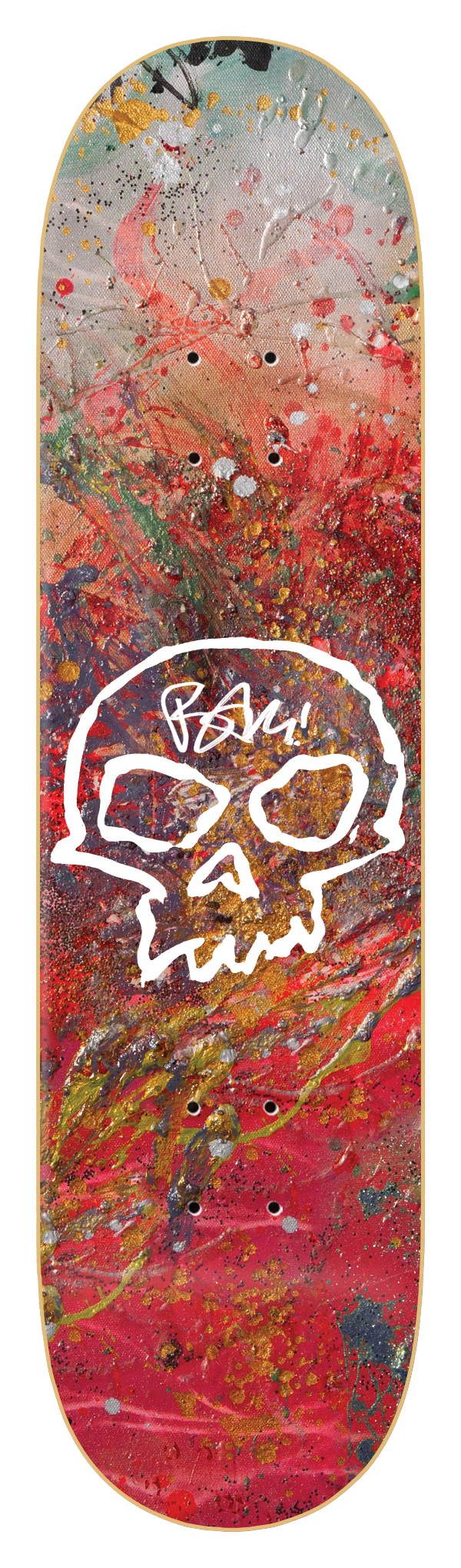 ZERO X BAM SINGLE SKULL SKATEBOARD DECK
