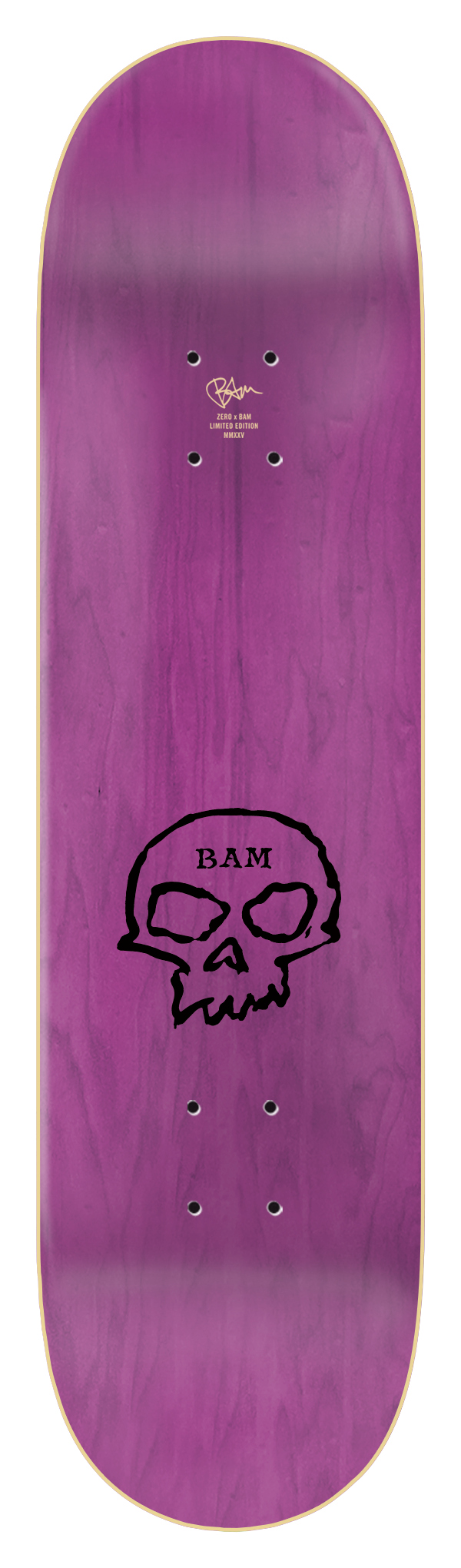 ZERO X BAM SINGLE SKULL SKATEBOARD DECK