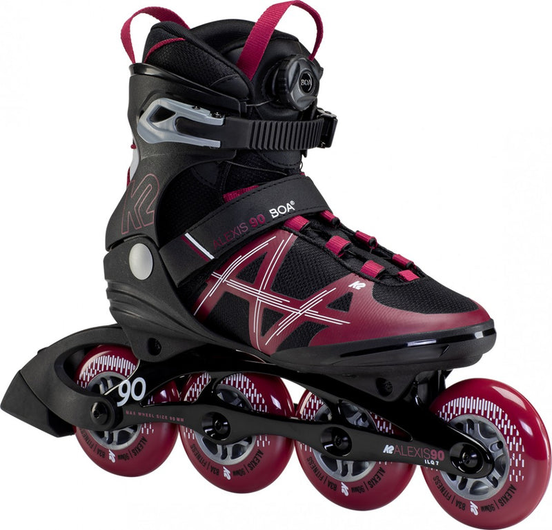 K2 Alexis 90 Women's Inline Skates 2021-Black/Burgandy
