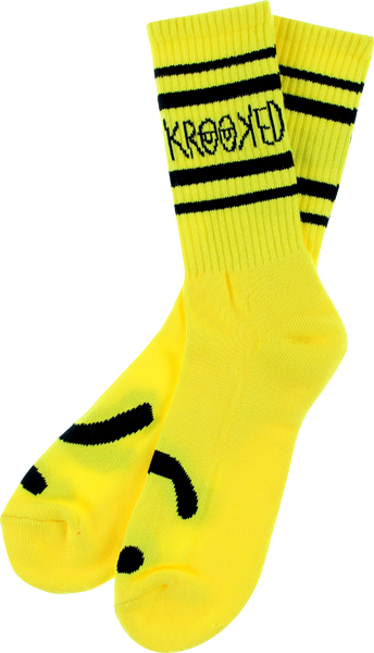 Krk Shmoo Crew Socks Yellow W/Blk 1 Pair
