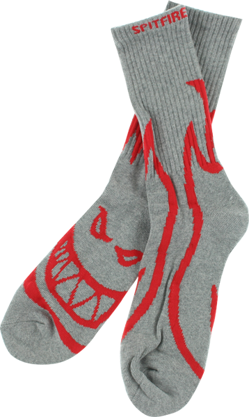 Sf Biggerhead Crew Socks Grey/Red 1 Pair