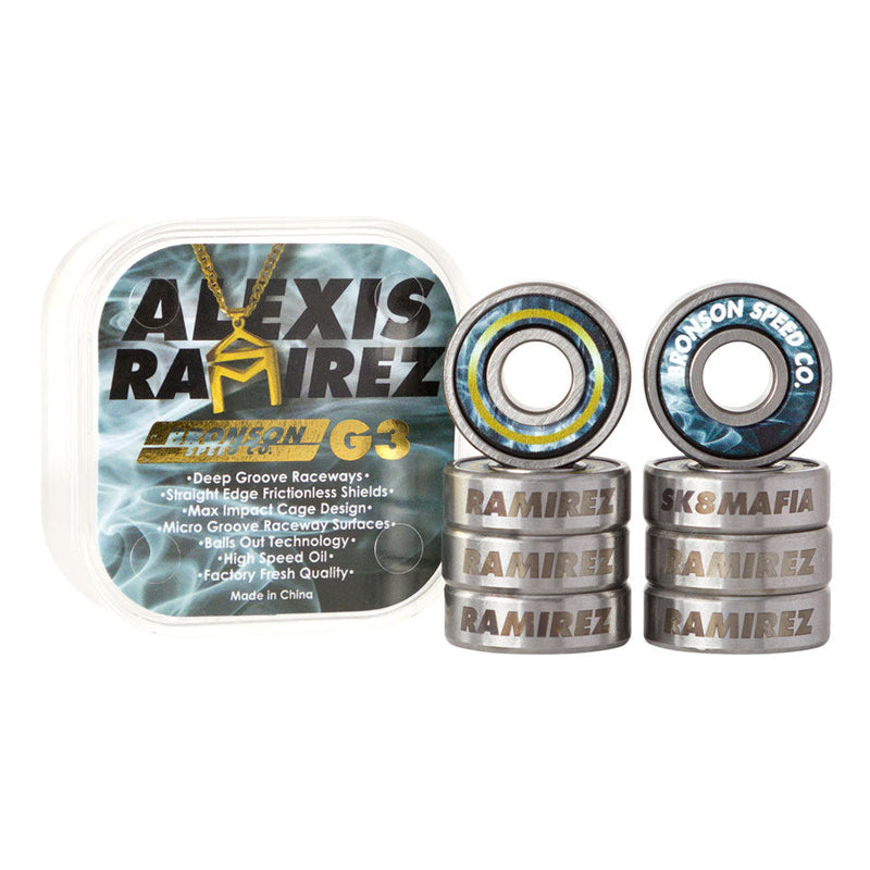 BRONSON SPEED CO. G3 SKATEBOARD BEARINGS-8PK.
