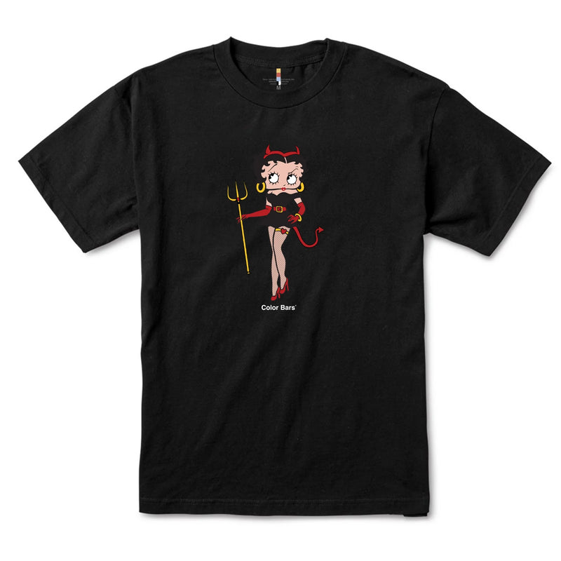 COLOR BARS BETTY BOOP DEVIL T-SHIRT