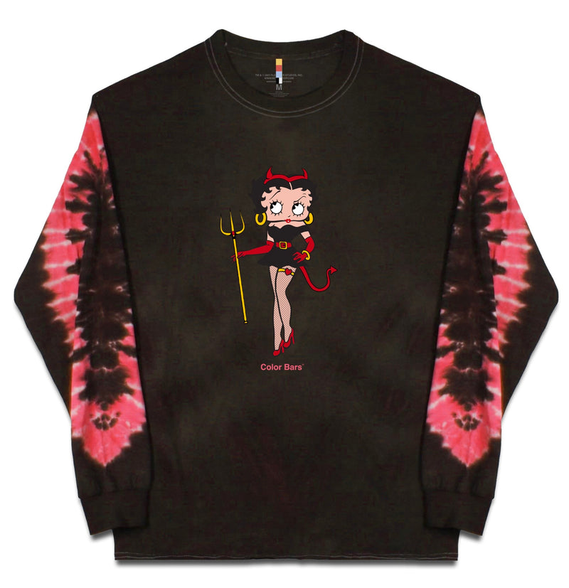 COLOR BARS BETTY BOOP DEVIL LONG SLEEVE TEE
