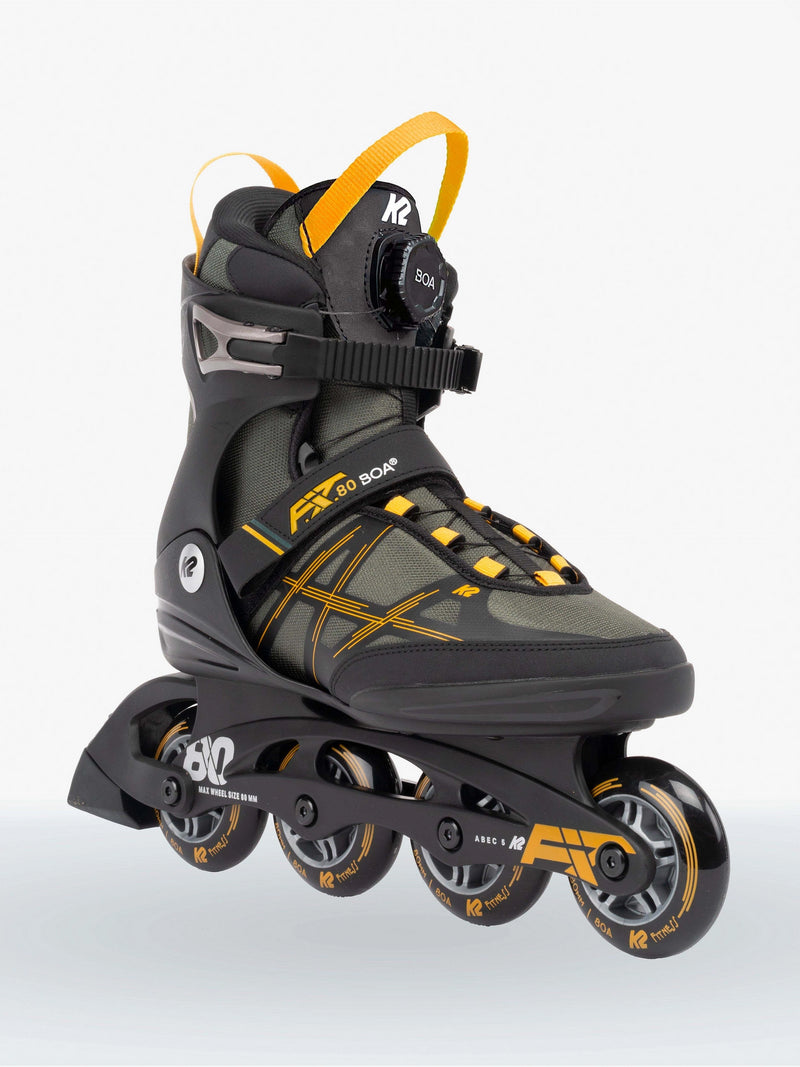 K2 F.I.T. 80 BOA INLINE SKATES 2022-BLACK/GREY/ORANGE