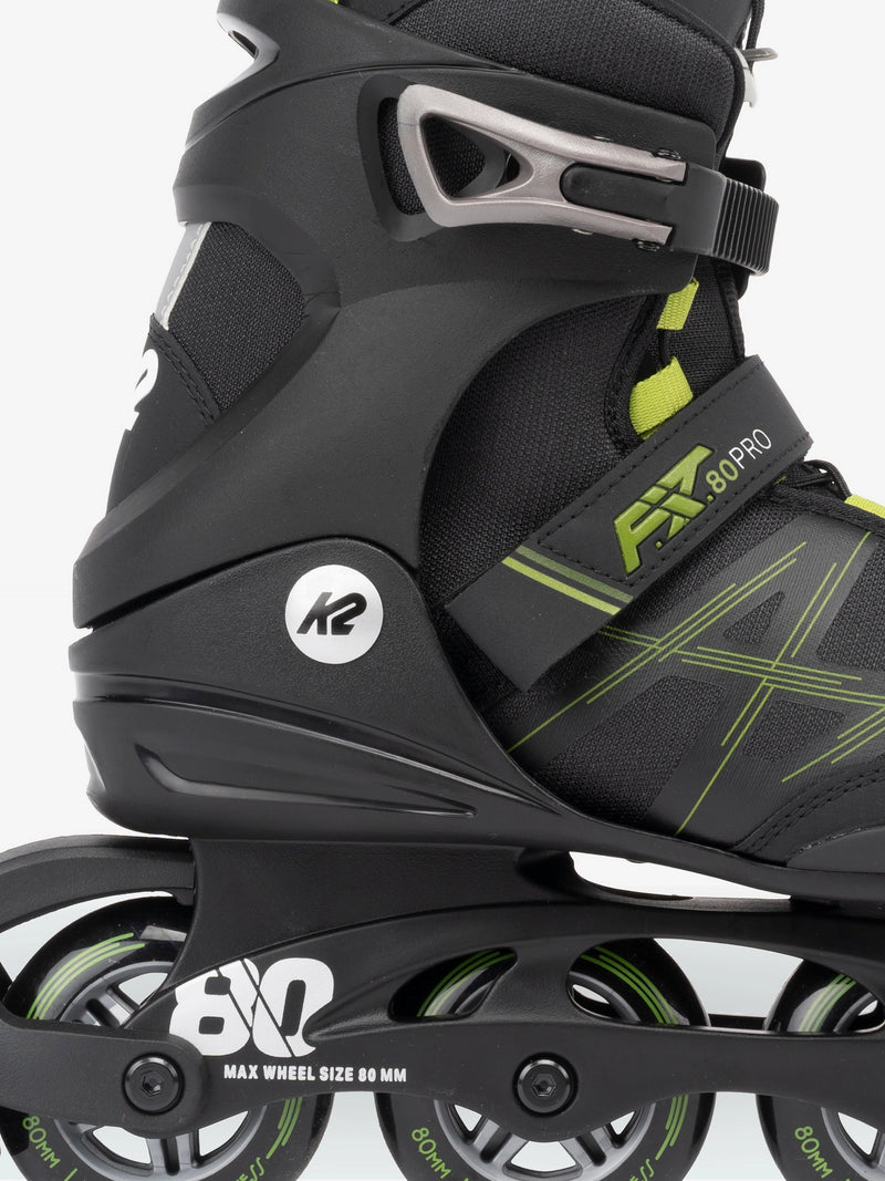 K2 F.I.T. 80 PRO INLINE SKATES 2022-BLACK/LIME GREEN