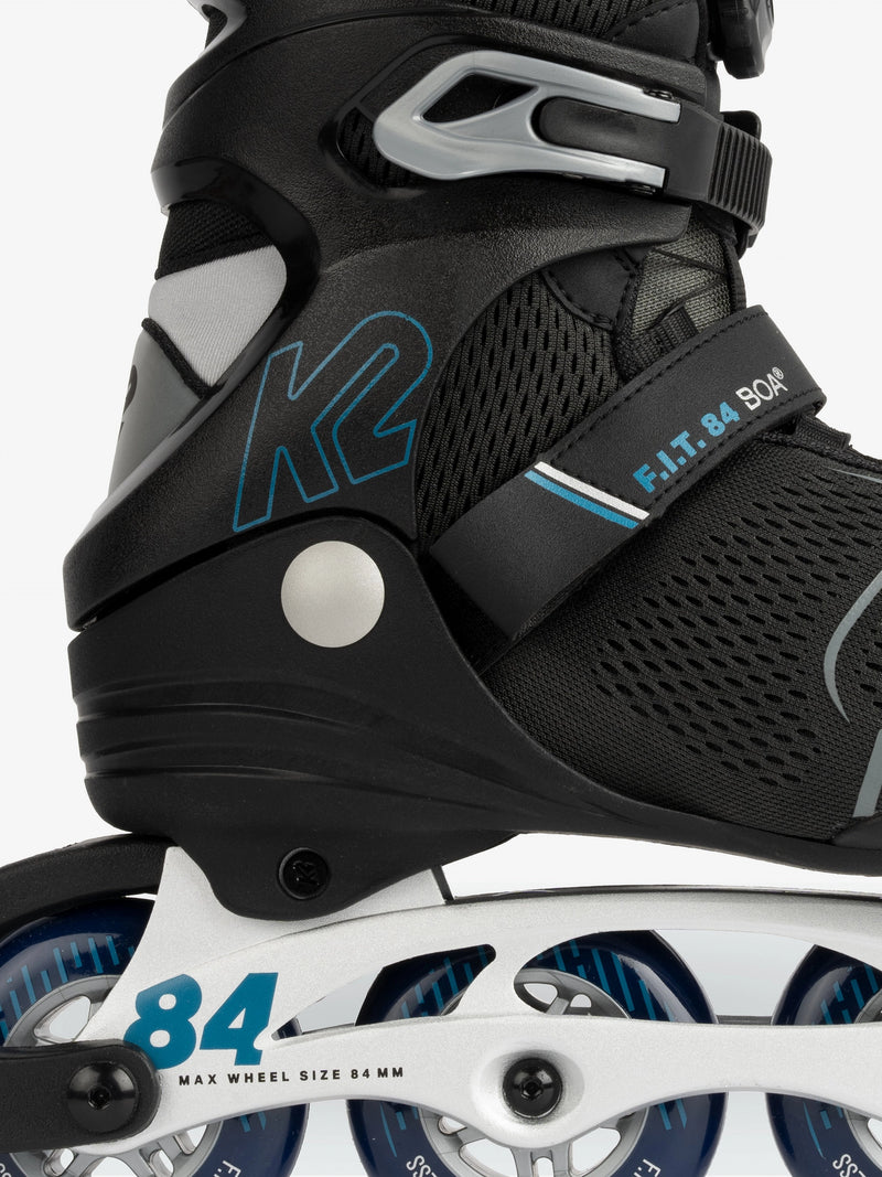 K2 F.I.T. 84 BOA INLINE SKATES 2022-BLACK/BLUE/GREY